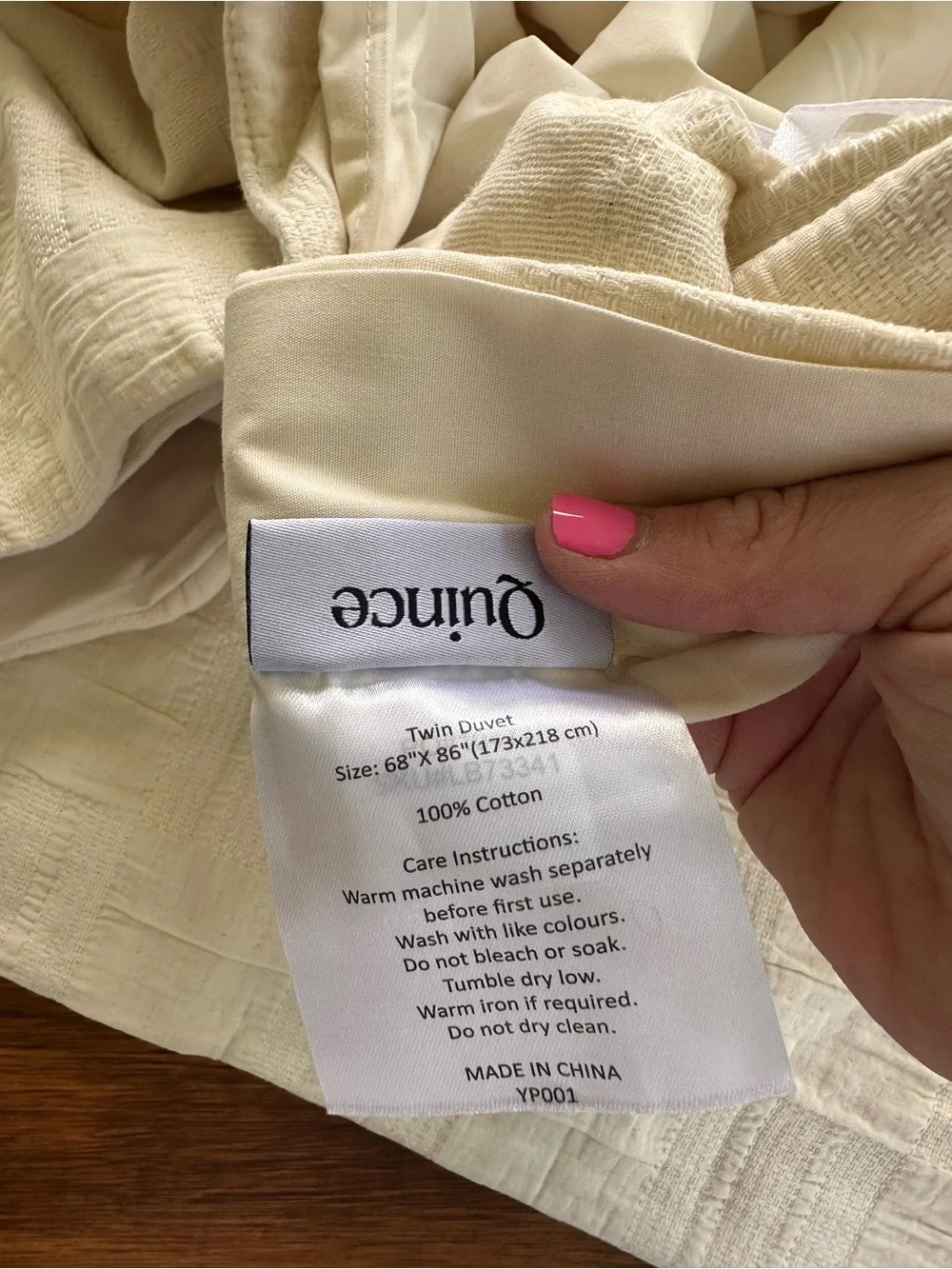 NWOT Quince Checkered Matelasse Duvet Cover NO SHAMS - Twin